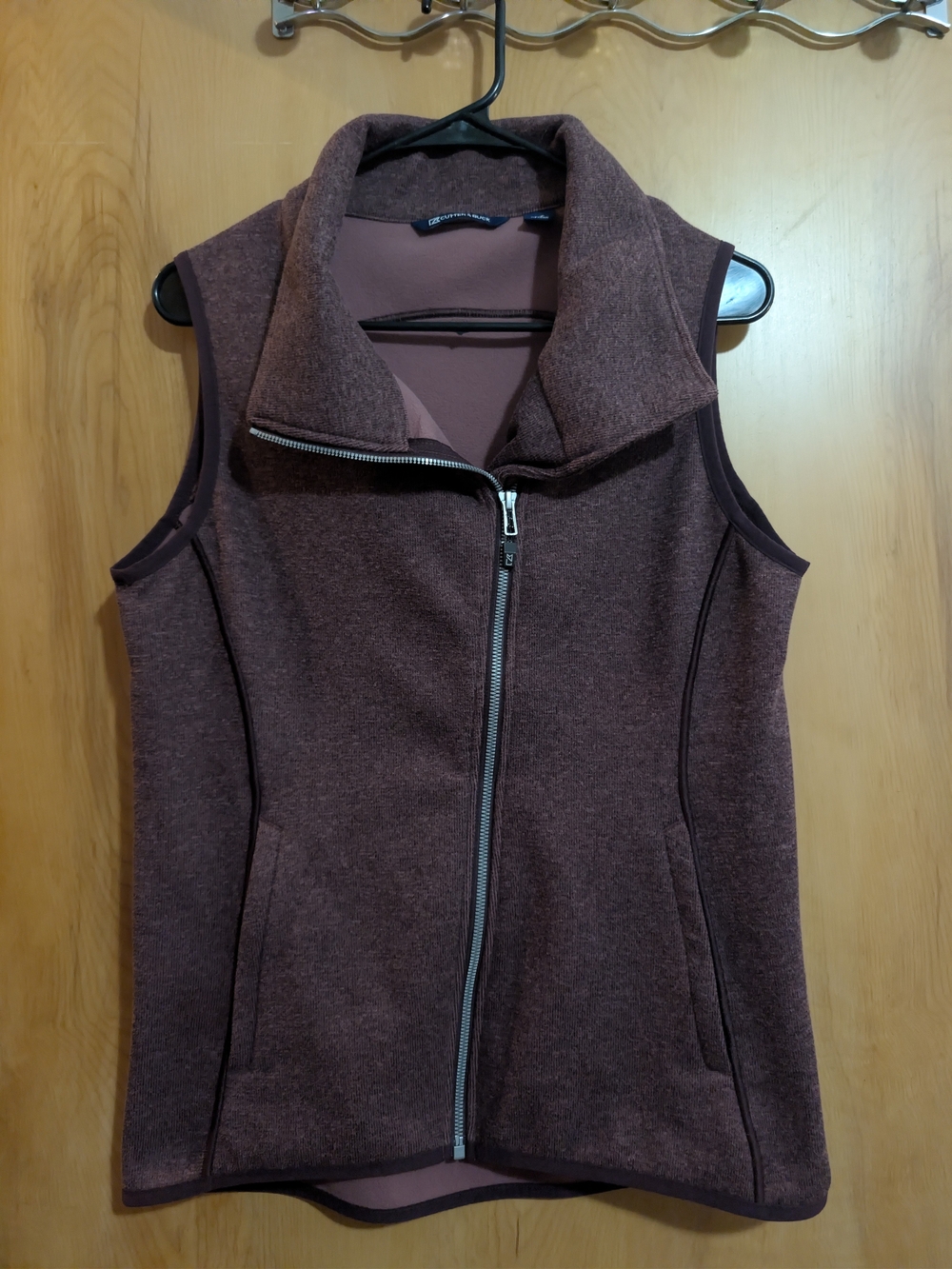 Cutter & Buck Mauve-Brown Zip Front Sleeveless Vest